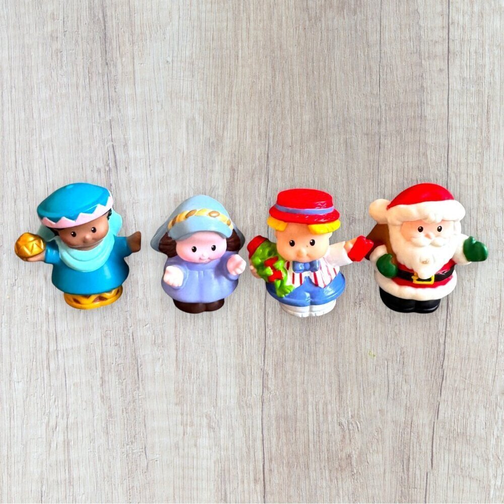 Fisher-Price Little People Christmas Lot Mary Santa Caroler Nativity Figures Set